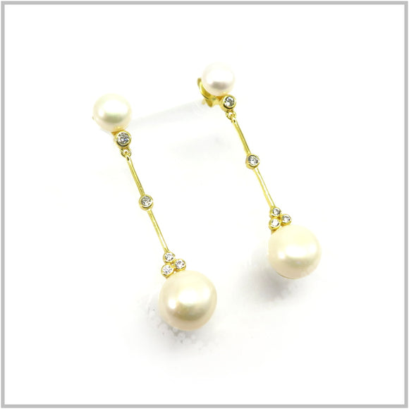 PS13.104 Freshwater Pearl Gold Plated Sterling Silver Earrings