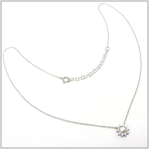 PS13.10 Freshwater Pearl Flower Sterling Silver Necklace