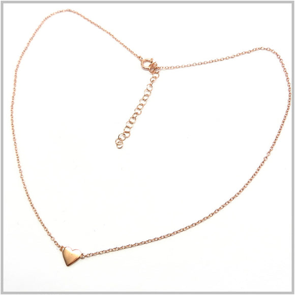 PS13.117 Heart Rose Gold Plated Sterling Silver Necklace