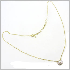 PS13.11 Freshwater Pearl Flower Gold Plated Sterling Silver Necklace