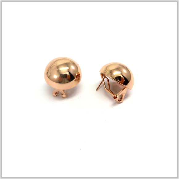 PS13.132 Ball Rose Gold Plated Sterling Silver Earrings