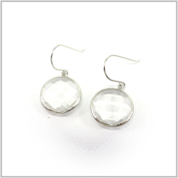 PS13.133 Rock Crystal Sterling Silver Hook Earrings
