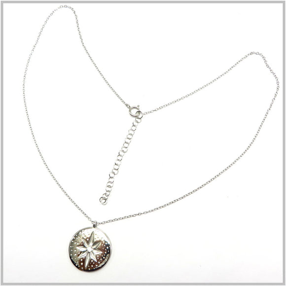 PS13.13 Flower Medallion Sterling Silver Necklace