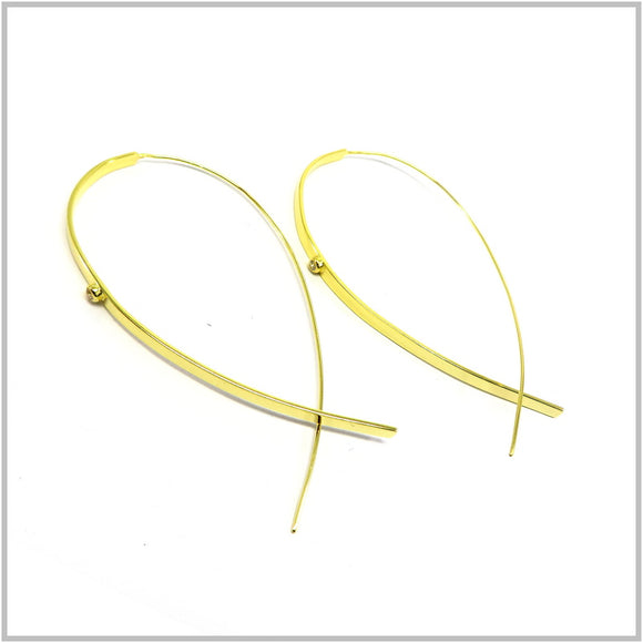 PS13.143 Pull Through Gold Plated Sterling Silver Earrings