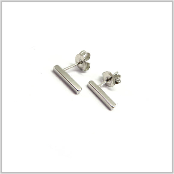 PS13.148 Vertical Bar Sterling Silver Stud Earrings