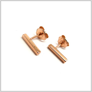 PS13.150 Vertical Bar Rose Gold Plated Sterling Silver Stud Earrings