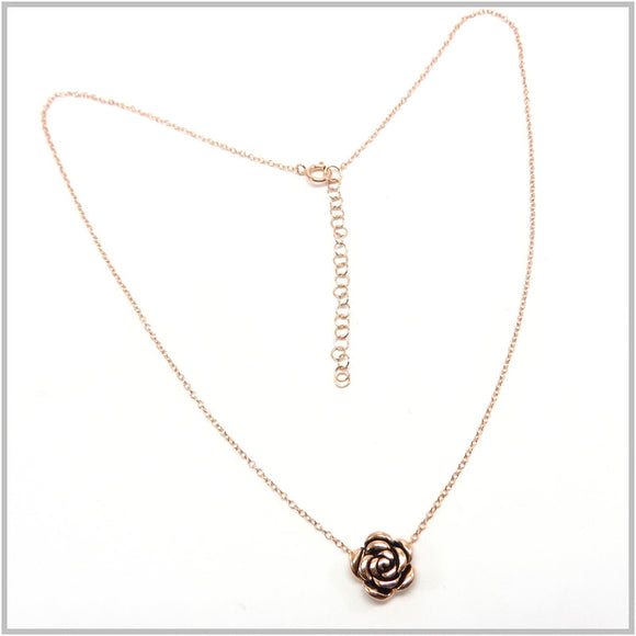 PS13.18 Rose Rose Gold Plated Sterling Silver Necklace