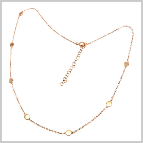 PS13.21 Disc Rose Gold Plated Sterling Silver Necklace