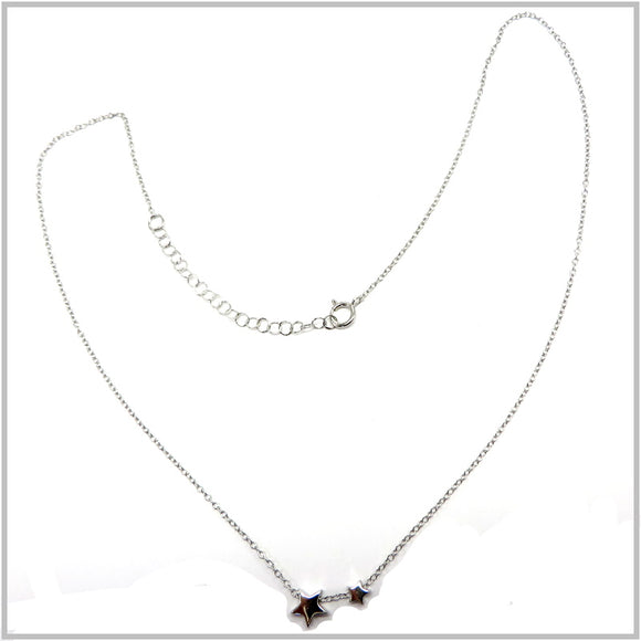 PS13.22 Two Stars Sterling Silver Necklace