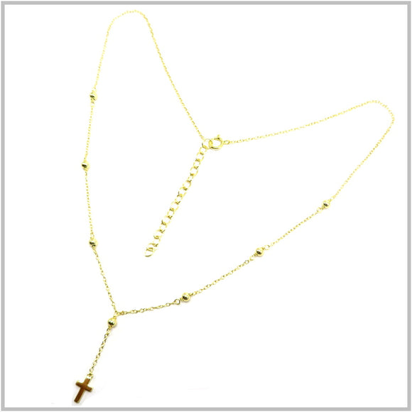 PS13.26 Rosary Gold Plated Sterling Silver Necklace