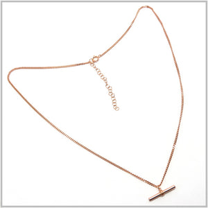 PS13.33 Bar Rose Gold Plated Sterling Silver Necklace
