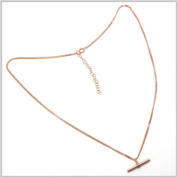 PS13.33 Bar Rose Gold Plated Sterling Silver Necklace
