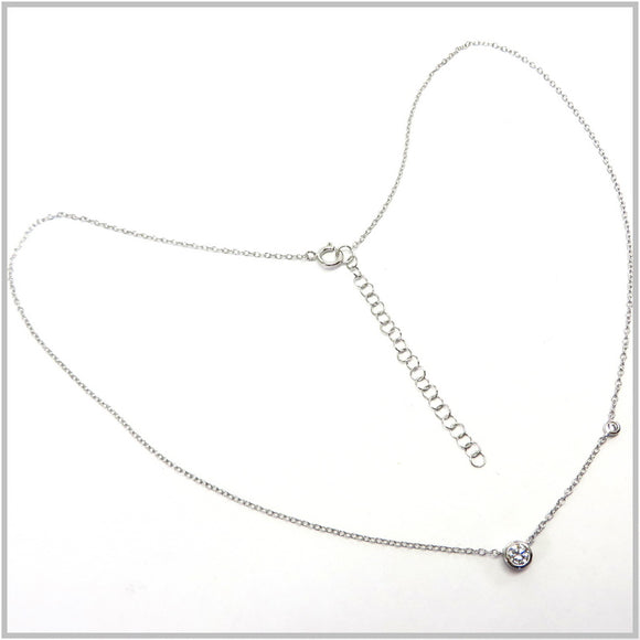 PS13.43 Cubic Zirconia Sterling Silver Necklace