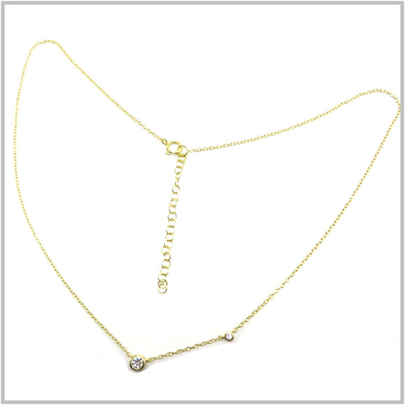 PS13.44 Cubic Zirconia Gold Plated Sterling Silver Necklace