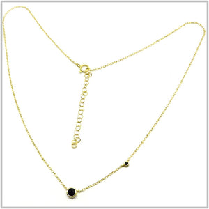 PS13.47 Black Cubic Zirconia Gold Plated Sterling Silver Necklace