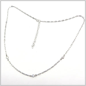 PS13.52 Cubic Zirconia Chunky Sterling Silver Necklace