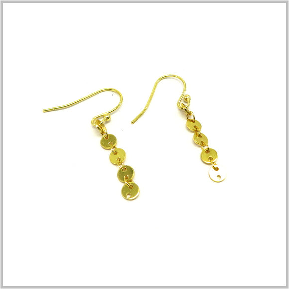 PS13.68 Disc Gold Plated Sterling Silver Hook Earrings