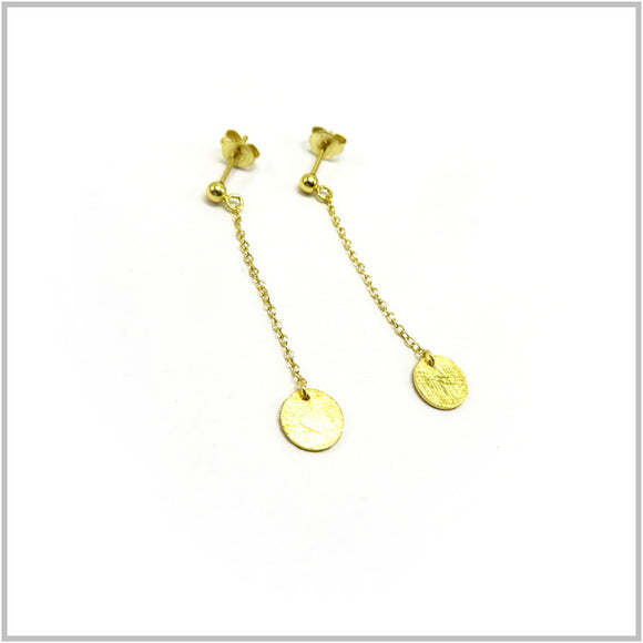PS13.80 Disc Gold Plated Sterling Silver Earrings