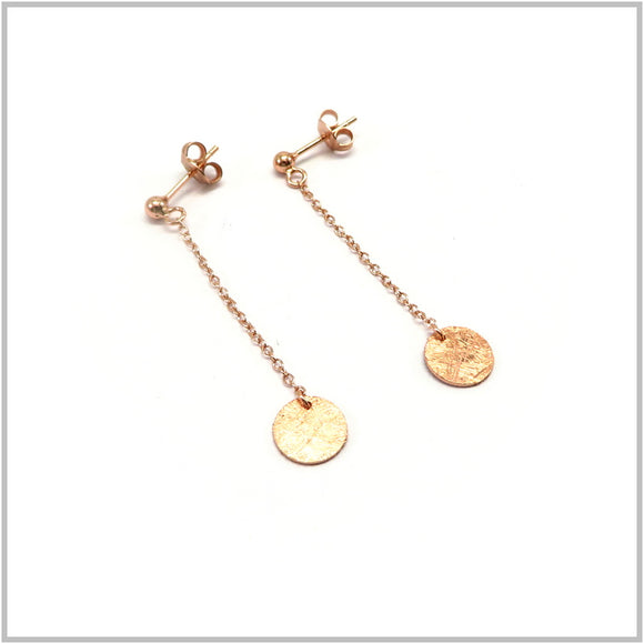 PS13.81 Disc Rose Gold Plated Sterling Silver Earrings