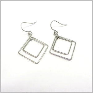 PS13.82 Double Square Sterling Silver Earrings