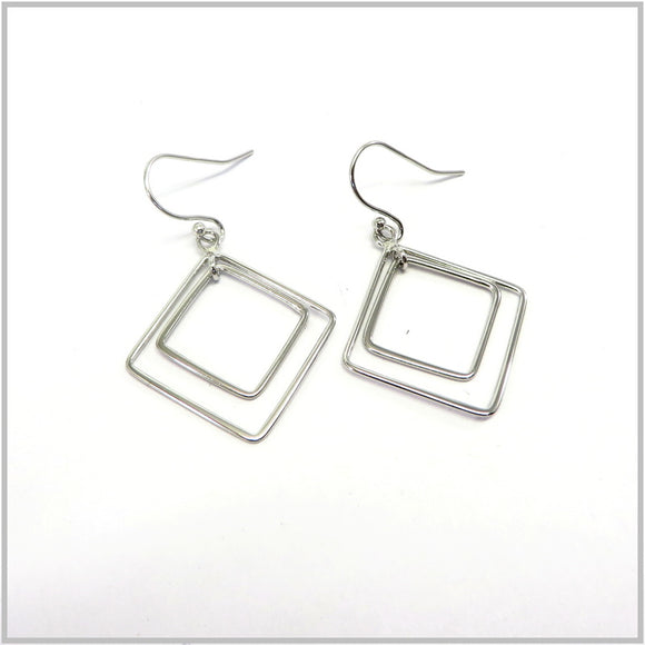 PS13.82 Double Square Sterling Silver Earrings