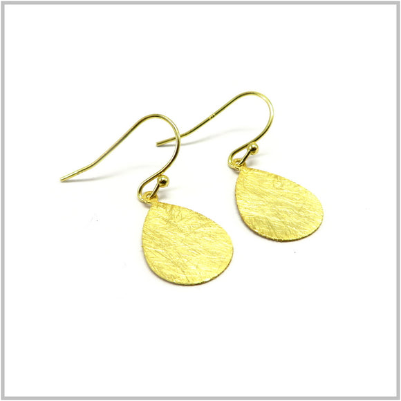 PS13.86 Disc Gold Plated Sterling Silver  Hook Earrings