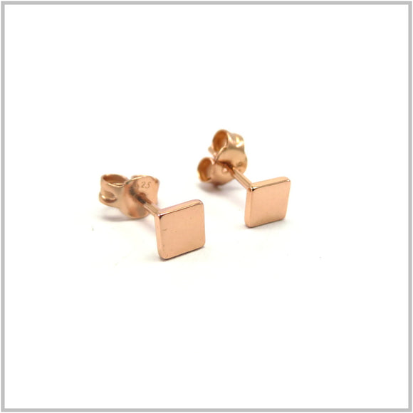 PS13.90 Square Rose Gold Sterling Silver Stud Earrings