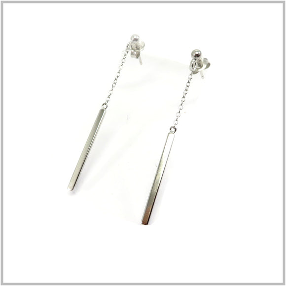 PS13.94 Bar-on-Chain Sterling Silver Earrings