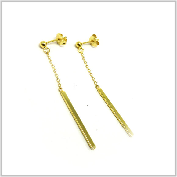 PS13.95 Bar-on-Chain Gold Plated Sterling Silver Earrings
