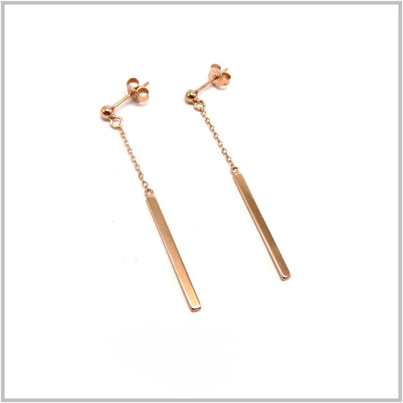 PS13.96 Bar-on-Chain Rose Gold Plated Sterling Silver Earrings