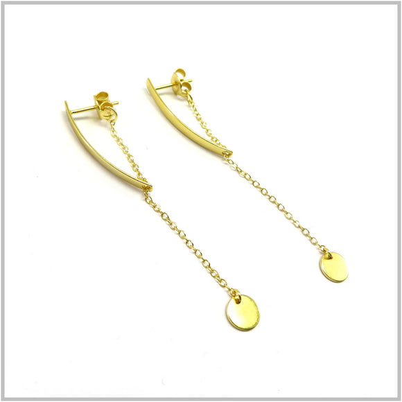 PS13.98 Thread-Through Bar Gold Plated Sterling Silver Earrings
