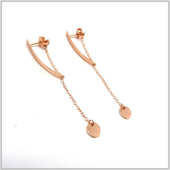 PS13.99 Thread-Through Bar Rose Gold Plated Sterling Silver Earrings