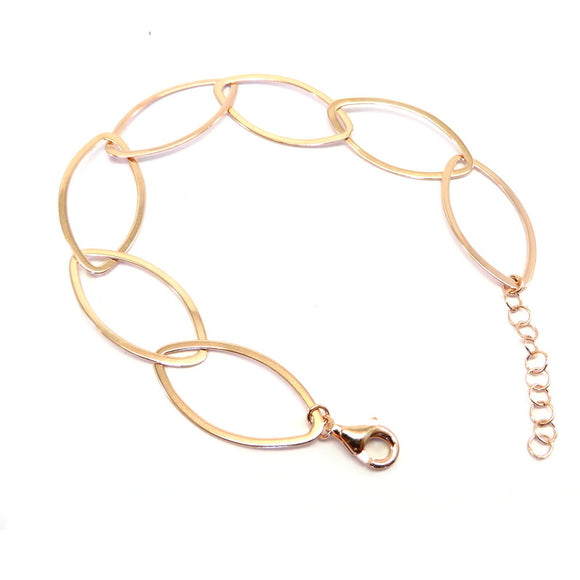 PS15.102 Linked Chain Bracelet Rose Gold Plated Sterling Silver