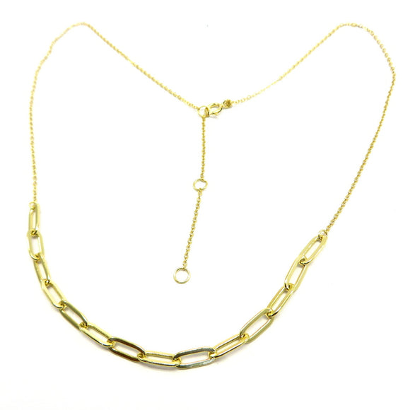 PS15.107 Linked Chain Necklace Gold Plated Sterling Silver