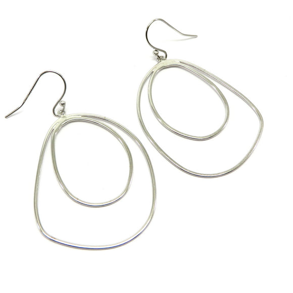 PS15.112 Asymmetrical Hoop Earrings Sterling Silver