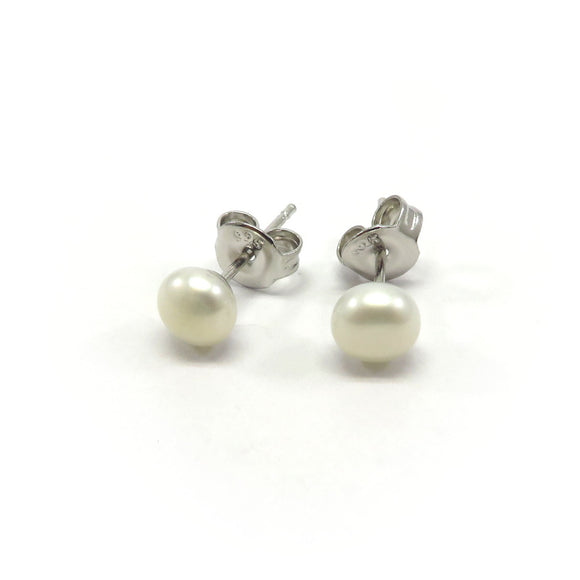 PS15.116 Freshwater Pearl Stud Earrings Sterling Silver