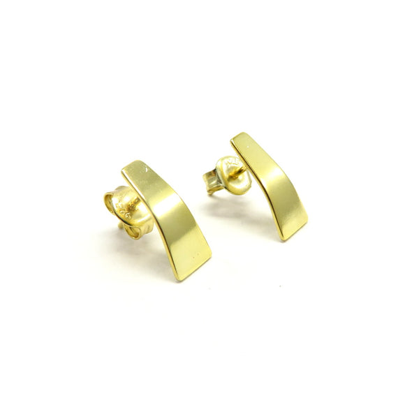 PS15.124 Minimalistic Stud Earrings Gold Plated Sterling Silver