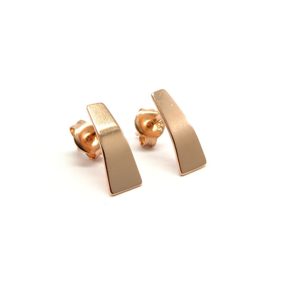 PS15.125 Minimalistic Stud Earrings Rose Gold Plated Sterling Silver