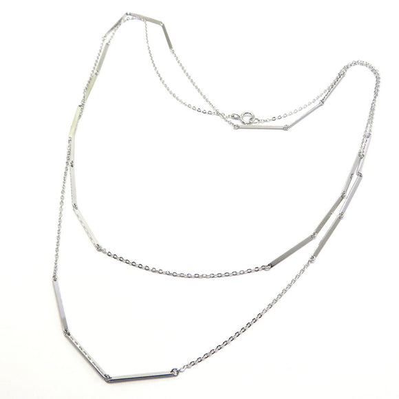 PS15.126 Triple Bar Chain Necklace Sterling Silver