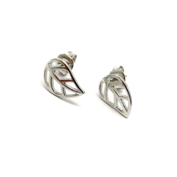 PS15.16 Leaf Stud Earrings Sterling Silver