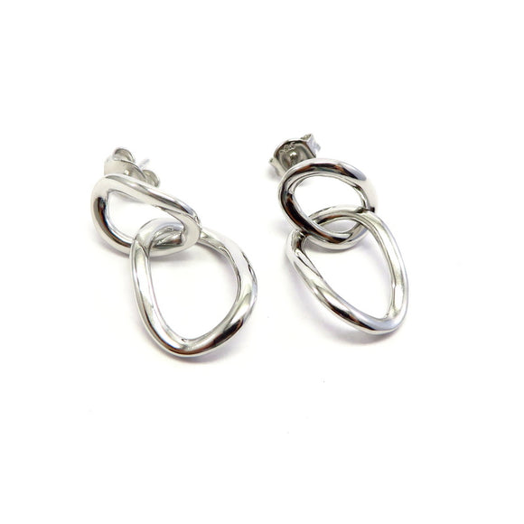 PS15.19 Twisted Ring Earrings Sterling Silver