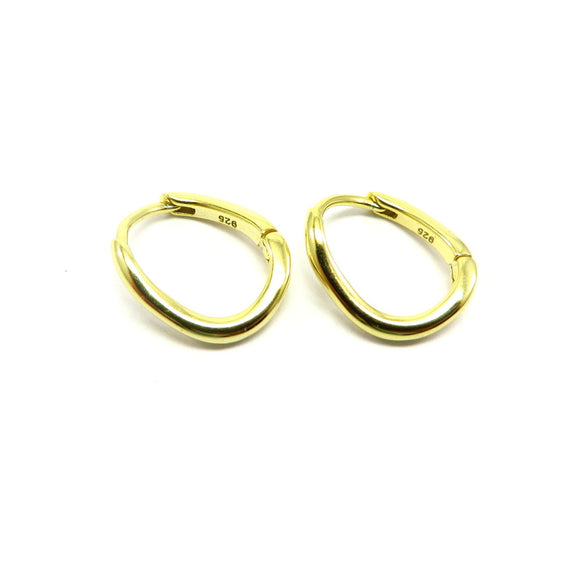 PS15.47 Twisted Hoop Earrings Gold Plated Sterling Silver