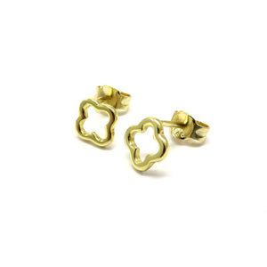 PS15.86 Cut-Out Clover Stud Earrings Gold Plated Sterling Silver