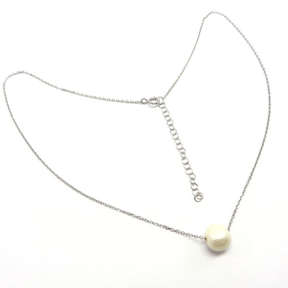 PS15.91 Single Freshwater Pearl Necklace Sterling Silver