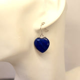 TC8.13 Heart Lapis Lazuli Hook Earrings Sterling Silver