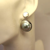 TC8.25 Round Baroque Freshwater Pearl Drop Earrings Sterling Silver