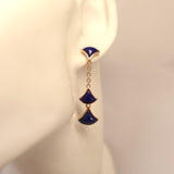 TC8.31 Fan Lapis Lazuli Drop Earrings Rose Gold Plated Sterling Silver