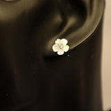 TC8.40 Flower Mother-of-Pearl Cubic Zirconia Earrings Sterling Silver