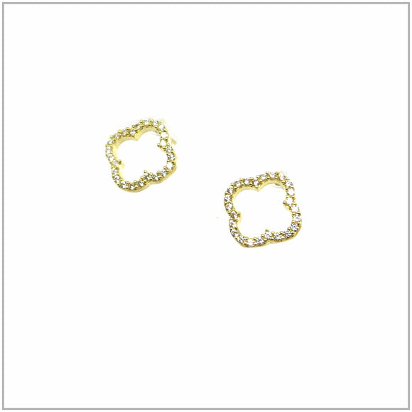 TU1.242 Cubic Zirconia Gold Plated Sterling Silver Earrings