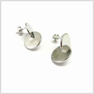 TU2.12 Two Disc Sterling Silver Earrings